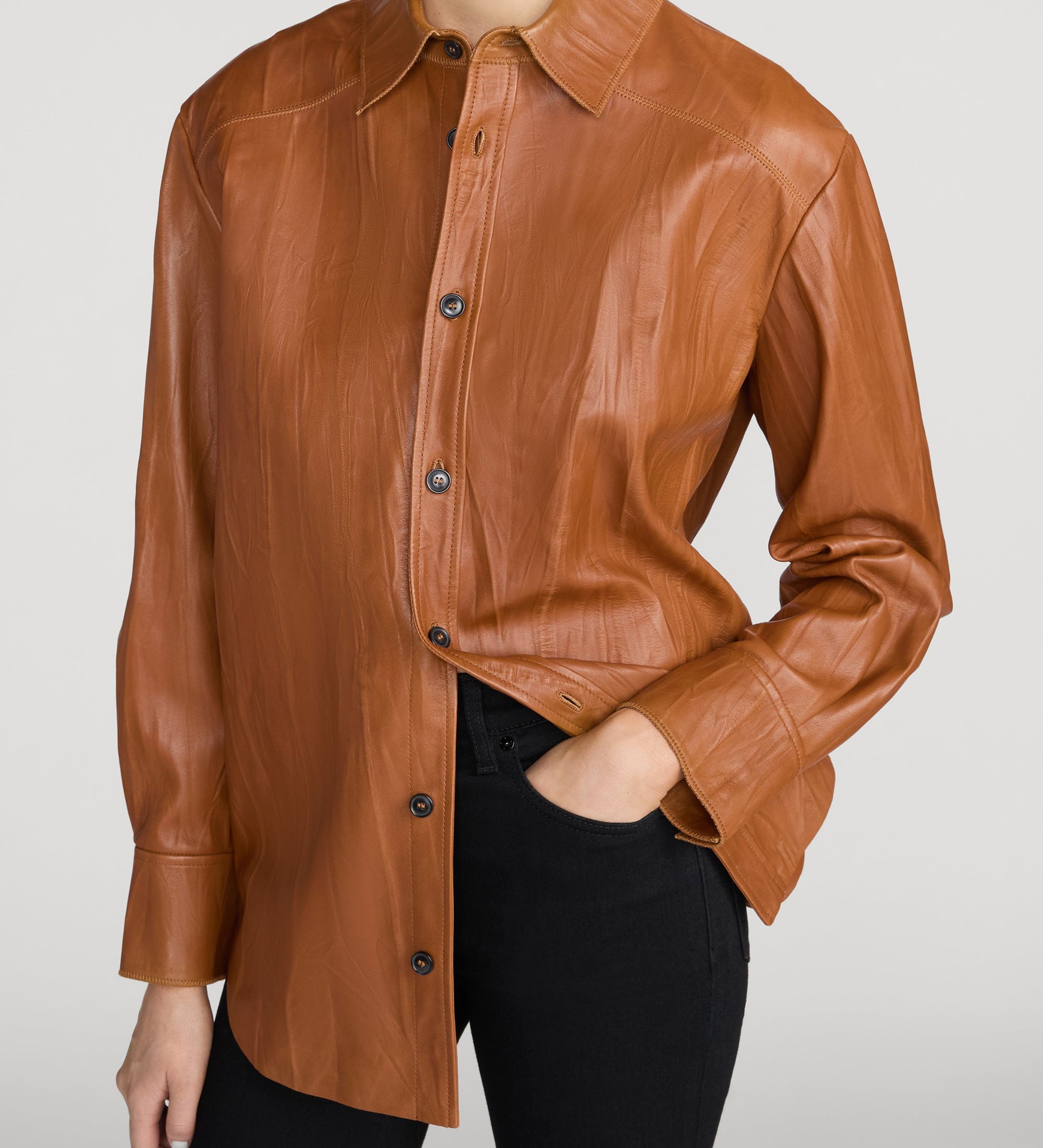 FRAME - The Crinkled Leather Studio Shirt