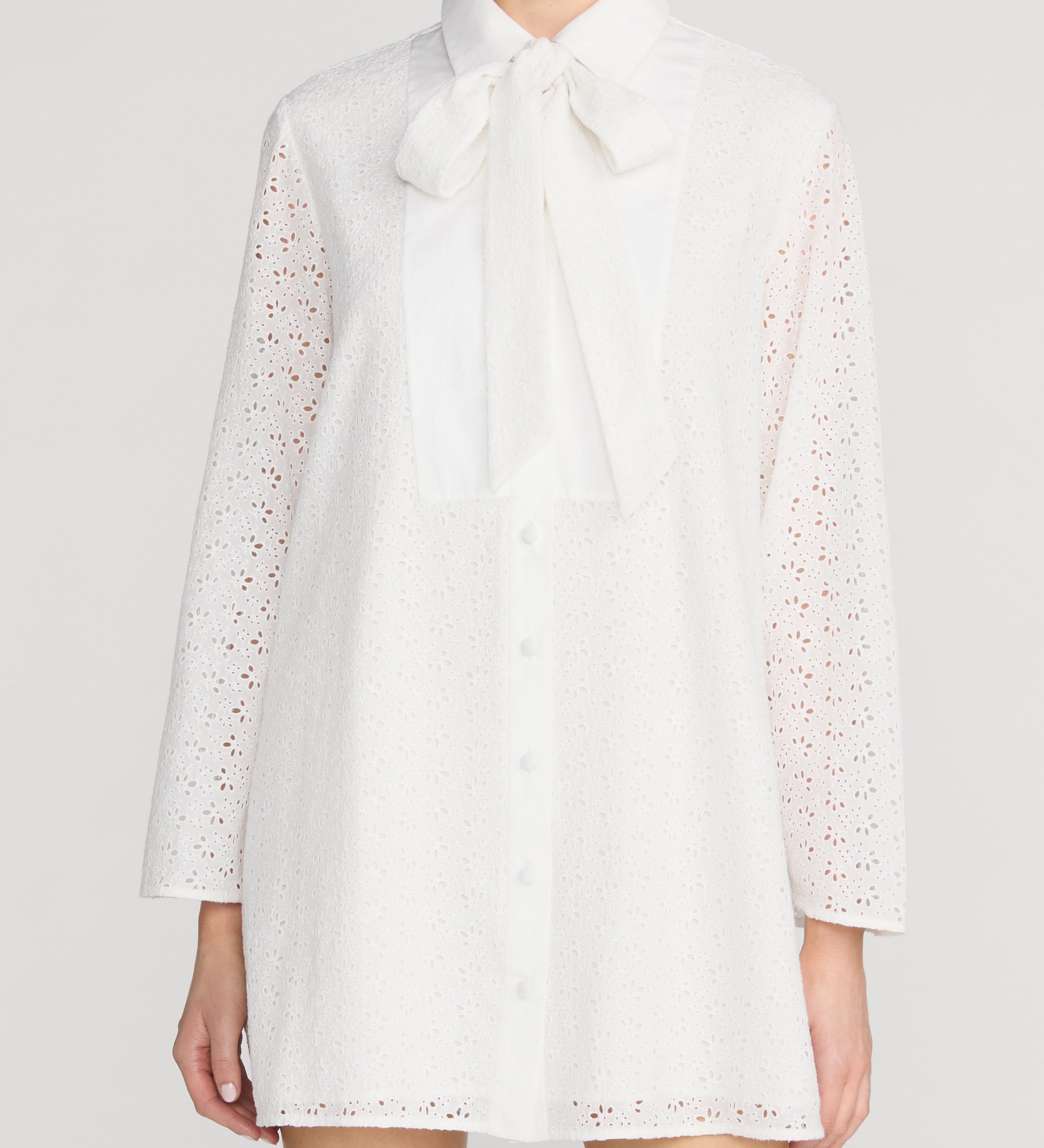 FRAME - The Eyelet Tuxedo Dress