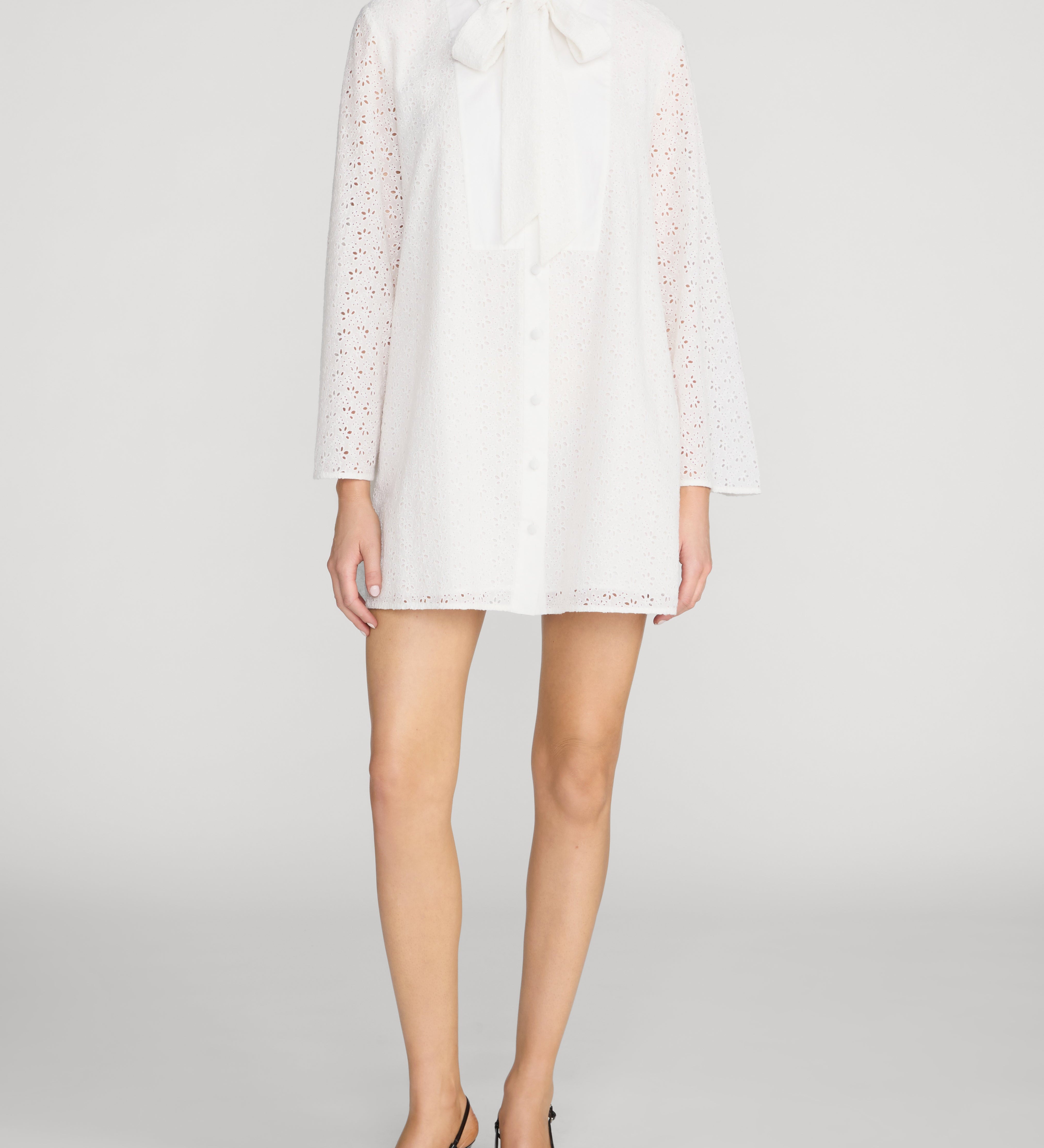 FRAME - The Eyelet Tuxedo Dress