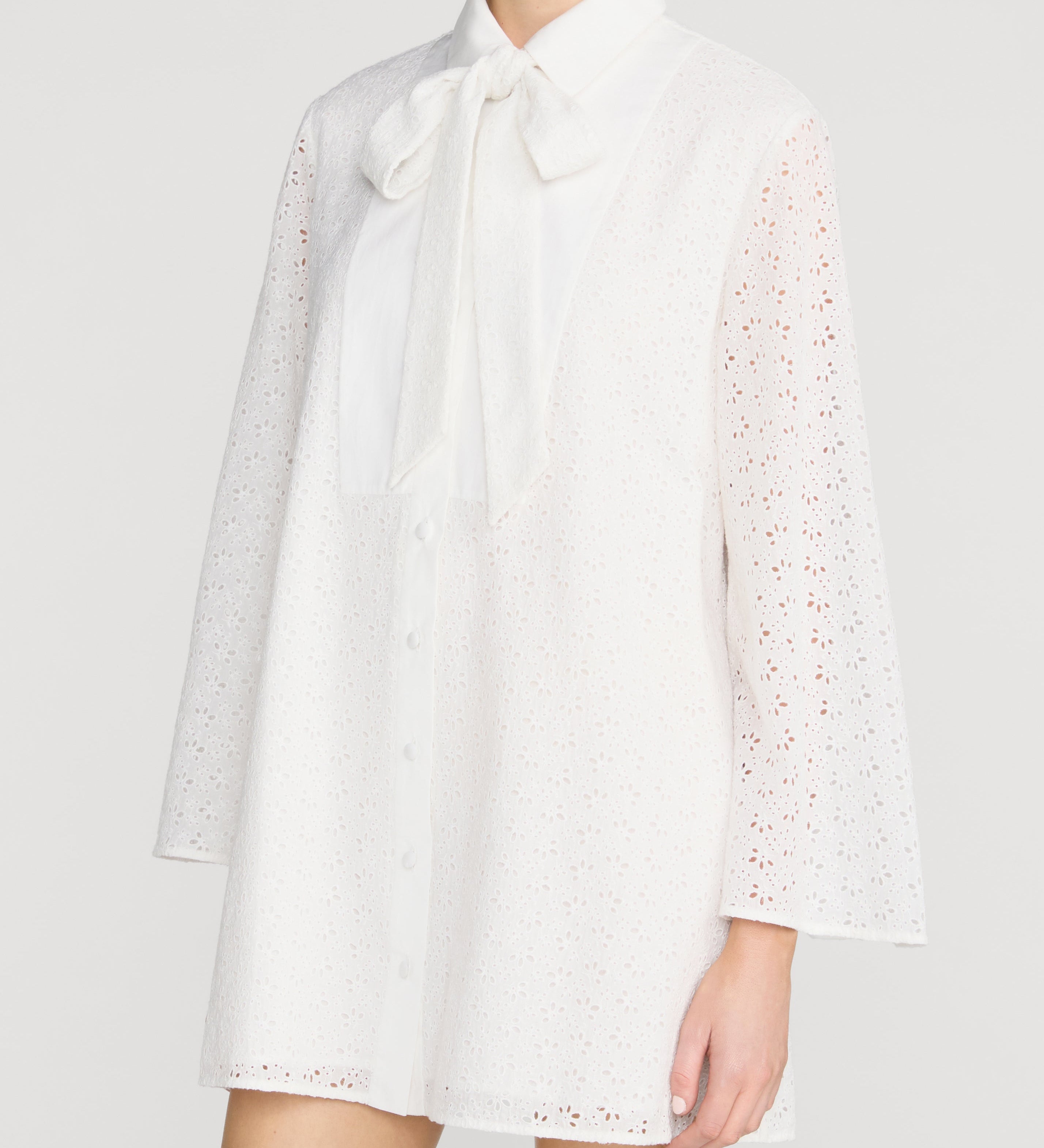 FRAME - The Eyelet Tuxedo Dress