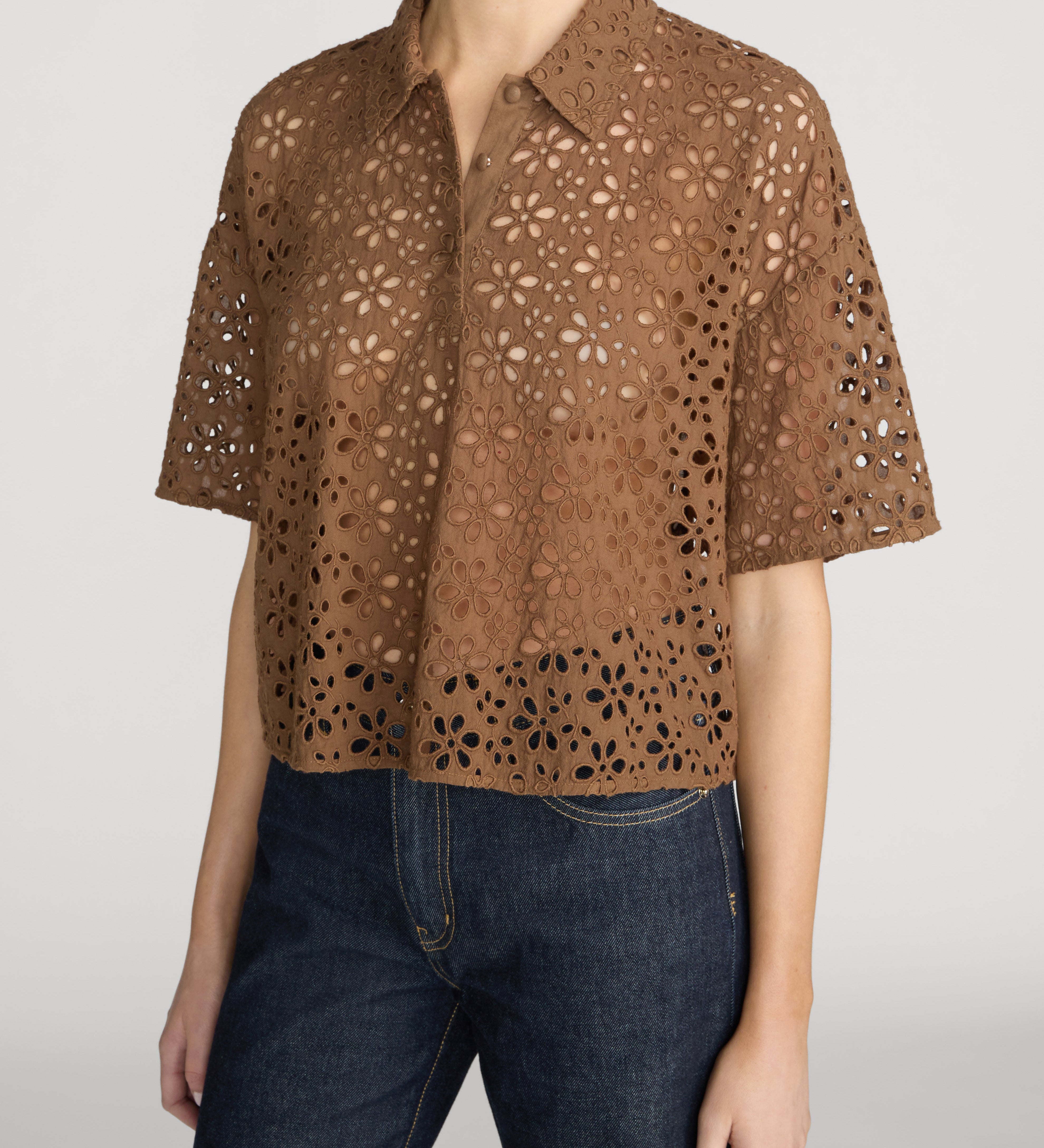 FRAME - The Downing Eyelet Polo