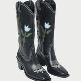 Loeffler Randall - Wilder Black Tulip Leather Boot