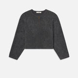 FRAME - The Lofty Crochet Cardi -- Dark Heather Grey