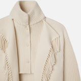 FRAME - Jacquard Fringe Coat -- Stone