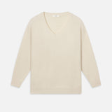 FRAME - The Cashmere Brushed V Sweater -- Cream