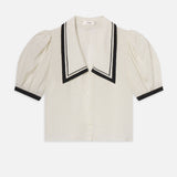 FRAME - The Polka Dot Sailor Blouse -- Cream Multi