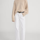 FRAME - The Cashmere Oversized Crew -- Oatmeal Heather