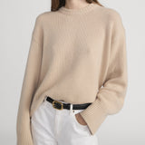 FRAME - The Cashmere Oversized Crew -- Oatmeal Heather
