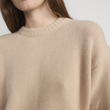 FRAME - The Cashmere Oversized Crew -- Oatmeal Heather