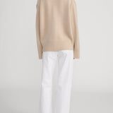 FRAME - The Cashmere Oversized Crew -- Oatmeal Heather
