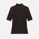 FRAME - The Lurex Mock Neck Tee -- Americano