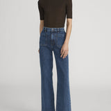 FRAME - The Lurex Mock Neck Tee -- Americano