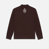 FRAME - Ritz Half Zip Polo -- Chocolate Brown