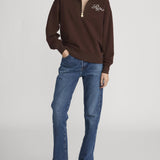 FRAME - Ritz Half Zip Polo -- Chocolate Brown