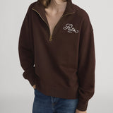 FRAME - Ritz Half Zip Polo -- Chocolate Brown