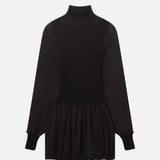 FRAME - The Sheer Sleeve Dress -- Black