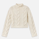FRAME - The Cable Funnel Sweater -- Cream
