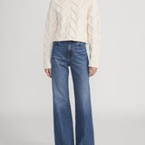 FRAME - The Cable Funnel Sweater -- Cream