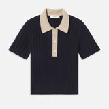 FRAME - The Contrast Trim Polo -- Navy Multi