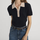 FRAME - The Contrast Trim Polo -- Navy Multi