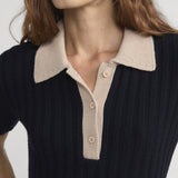 FRAME - The Contrast Trim Polo -- Navy Multi