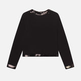 FRAME - The Sequin Trim Cardigan -- Black