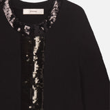 FRAME - The Sequin Trim Cardigan -- Black
