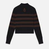 FRAME - Ritz Striped Cashmere Turtleneck Sweater -- Black Multi