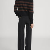 FRAME - Ritz Striped Cashmere Turtleneck Sweater -- Black Multi