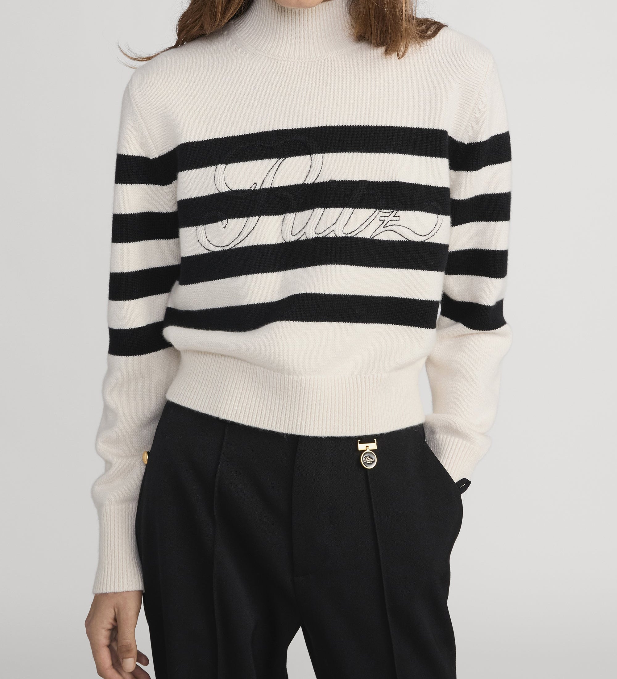 FRAME - Ritz Striped Cashmere Turtleneck Sweater