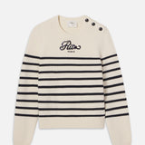 FRAME - Ritz Sequined Striped Sweater