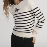FRAME - Ritz Sequined Striped Sweater