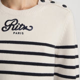 FRAME - Ritz Sequined Striped Sweater