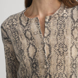 FRAME - The Cashmere Snake Cardi -- Camel Multi