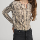 FRAME - The Cashmere Snake Cardi -- Camel Multi
