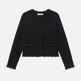 FRAME - The Beaded Trim Jacket -- Black
