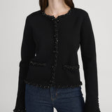 FRAME - The Beaded Trim Jacket -- Black