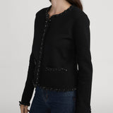 FRAME - The Beaded Trim Jacket -- Black