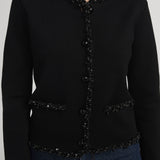 FRAME - The Beaded Trim Jacket -- Black
