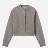 FRAME - The Cashmere Fleck Cardi -- Silver