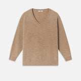 FRAME - The Cashmere Brushed V Sweater -- Light Camel