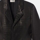 FRAME - The Croc Borrowed Blazer -- Black