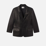 FRAME - The Croc Borrowed Blazer -- Black