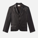 FRAME - The Leather Smart Blazer -- Black