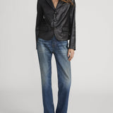 FRAME - The Leather Smart Blazer -- Black