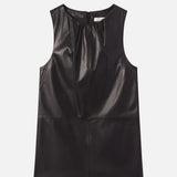 FRAME - The Leather Gathered Dress -- Black