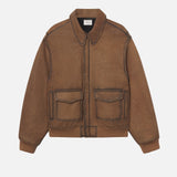 FRAME - The Distressed Leather Jacket -- Dark Camel