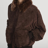 FRAME - The Suede Oversized Jacket -- Americano