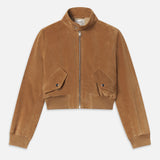 FRAME - The Suede Harrington Jacket -- Light Camel
