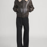 FRAME - The Shrunken Shearling Bomber -- Cardamom